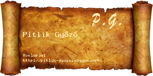 Pitlik Győző névjegykártya